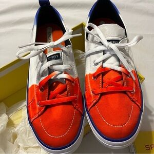 NEW-Sperry Red White & Blue Firecracker Popsicle Bomb Pop, Ice Pop Lace Up Shoes
